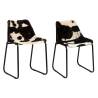 Genuine Goat Leather Dining Chairs - Stylish 2-Piece Set