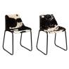 Genuine Goat Leather Dining Chairs - Stylish 2-Piece Set