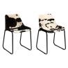 Genuine Goat Leather Dining Chairs - Stylish 2-Piece Set