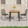 3 Piece Garden Dining Set PVC Rattan Black and Brown Colour black and brown Size 79 cm table length Number of 2 