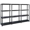 Storage Shelf 4-Tier Black 183x30.5x130 cm Plastic Size 183 x 30.5 x 130 cm Quantity in Package 1 Amount 