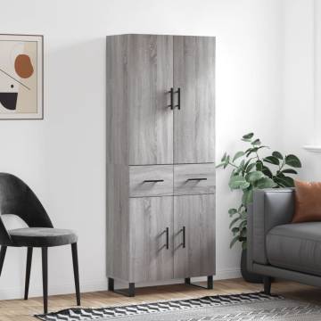 Highboard Grey Sonoma - Stylish Engineered Wood Storage Unit