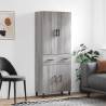 Highboard Grey Sonoma 69.5x34x180 cm Engineered Wood Colour grey sonoma Quantity in Package 1 Model 2 doors 2 drawers 