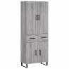 Highboard Grey Sonoma - Stylish Engineered Wood Storage Unit