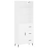 Stylish Highboard White 69.5x34x180 cm | Durable Engineered Wood