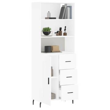 Stylish Highboard White 69.5x34x180 cm | Durable Engineered Wood