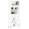 Stylish Highboard White 69.5x34x180 cm | Durable Engineered Wood