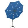 Cantilever Umbrella with LED Lights - Azure Blue 300 cm