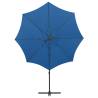 Cantilever Umbrella with LED Lights - Azure Blue 300 cm