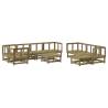 10 Piece Garden Lounge Set - Impregnated Wood Pine