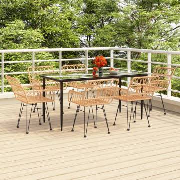 7 Piece Garden Dining Set - Stylish & Durable Poly Rattan