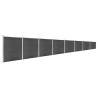 Fence Panel Set WPC 1391x186 cm Black - Durable Garden Barrier