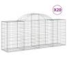 Arched Gabion Baskets - 20 pcs Galvanised Iron | Hipomarket