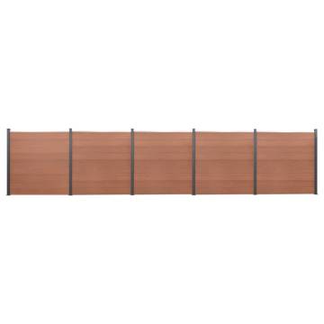 Fence Panel Set Brown 872x186 cm WPC | Durable Garden Fence