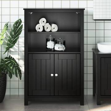 Bathroom Cabinet BERG Black - Solid Pine | 69.5x34x110 cm