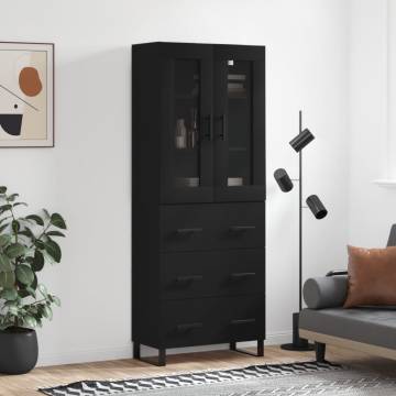 Stylish Highboard Black - 69.5x34x180 cm | HipoMarket