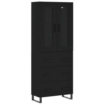 Stylish Highboard Black - 69.5x34x180 cm | HipoMarket