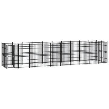 Durable Outdoor Dog Kennel Steel 18.43 m² - Hipomarket