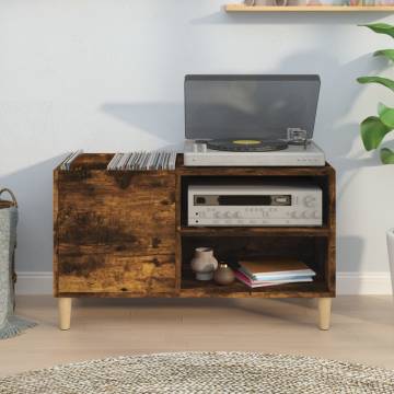 Record Cabinet Smoked Oak - Stylish Vinyl Storage | HipoMarket