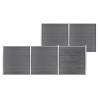 Garden Fence WPC 872x186 cm Grey Colour grey Quantity in Package 1 Model 5 sections 