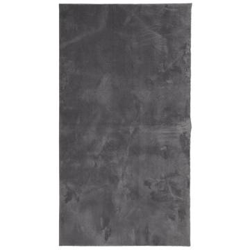 HUARTE Short Pile Soft & Washable Rug - Anthracite 60x110 cm