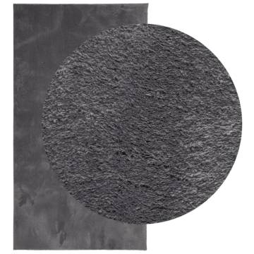 HUARTE Short Pile Soft & Washable Rug - Anthracite 60x110 cm