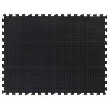 Rubber Floor Tile Black 12mm - Durable Gym Flooring