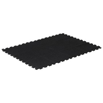 Rubber Floor Tile Black 12mm - Durable Gym Flooring