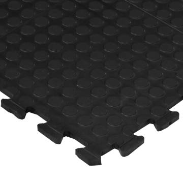 Rubber Floor Tile Black 12mm - Durable Gym Flooring