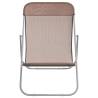 Folding Beach Chairs 2 Pcs - Brown Textilene & Steel