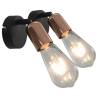 Black and Copper E27 Spot Lights - 2 Pack | Hipomarket