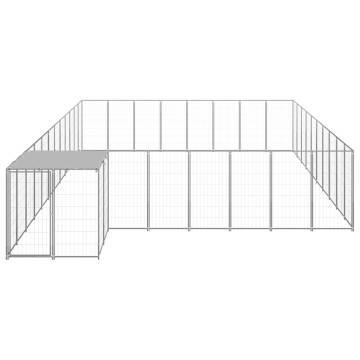 Durable Dog Kennel Silver 25.41 m² Steel - Outdoor Play Paradise