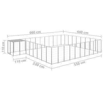 Durable Dog Kennel Silver 25.41 m² Steel - Outdoor Play Paradise