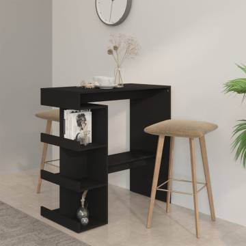 Bar Table with Storage Rack - Black, Modern Design