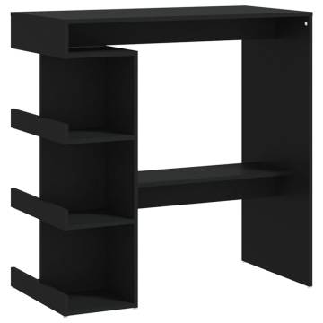 Bar Table with Storage Rack - Black, Modern Design