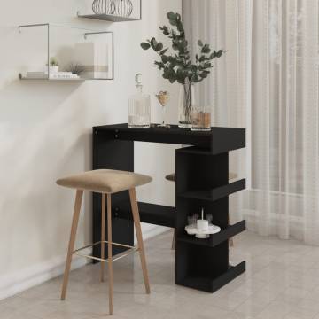 Bar Table with Storage Rack - Black, Modern Design