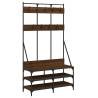 Clothes Rack with Shoe Storage - Brown Oak | Hipomarket