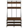 Clothes Rack with Shoe Storage - Brown Oak | Hipomarket