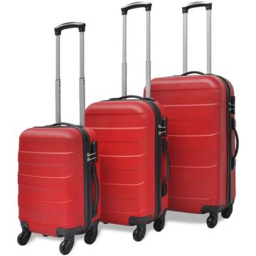 Three Piece Hardcase Trolley Set Red - Travel in Style