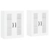 Stylish Wall Mounted Cabinets - 2 pcs White Engineered Wood