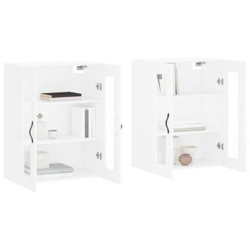 Stylish Wall Mounted Cabinets - 2 pcs White Engineered Wood