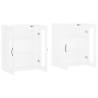 Stylish Wall Mounted Cabinets - 2 pcs White Engineered Wood