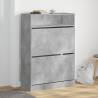 Shoe Cabinet with 2 Flip-Drawers Concrete Grey 80x34x116 cm Colour concrete grey Quantity in Package 1 Width 80 cm Number of 