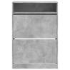 Shoe Cabinet with 2 Flip-Drawers in Concrete Grey - 80x34x116 cm