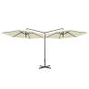 Double Parasol with Steel Pole Sand 600 cm - Stylish Shade