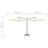 Double Parasol with Steel Pole Sand 600 cm - Stylish Shade