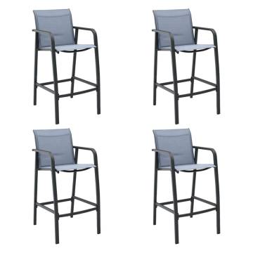 Garden Bar Chairs 4 pcs Grey Textilene - Durable & Stylish