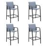 Garden Bar Chairs 4 pcs Grey Textilene Colour grey Quantity in Package 4 Number of 1 