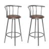 Trendy Bar Stools Set - 2 pcs Brown Steel | HipoMarket