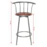 Trendy Bar Stools Set - 2 pcs Brown Steel | HipoMarket